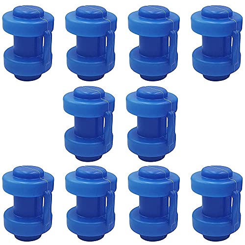 ANCLLO 10 Stück Trampolin-Stangen-Kappen, robuste Trampolin-Abdeckkappen, verdickte Trampolin-Abdeckkappe für Netzhaken, Trampolin-Zubehör (blau), Durchmesser 25 mm von ANCLLO