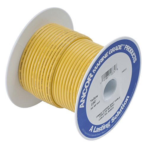 Ancor 107010 Marine Grade Electrical Primary Tinned Copper Boat Wiring (12-Gauge, Yellow, 100-Feet) von Ancor