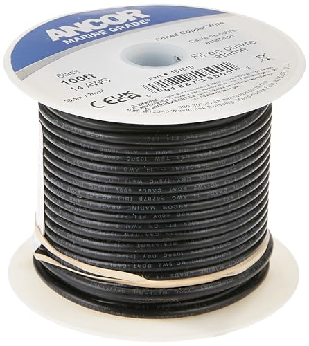 Ancor Marine Grade Primary Wire and Battery Cable (Black, 100 Feet, 16 AWG) von ANCOR