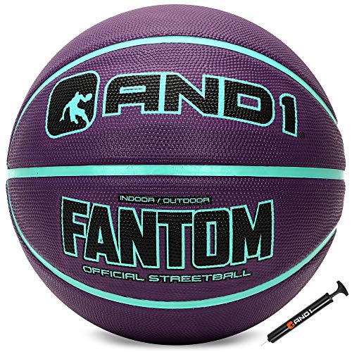 AND1 Fantom Rubber Basketball: Official Regulation Size 7 (29.5 inches) - Deep Channel Construction Streetball, Made for Indoor Outdoor Basketball Games von AND1