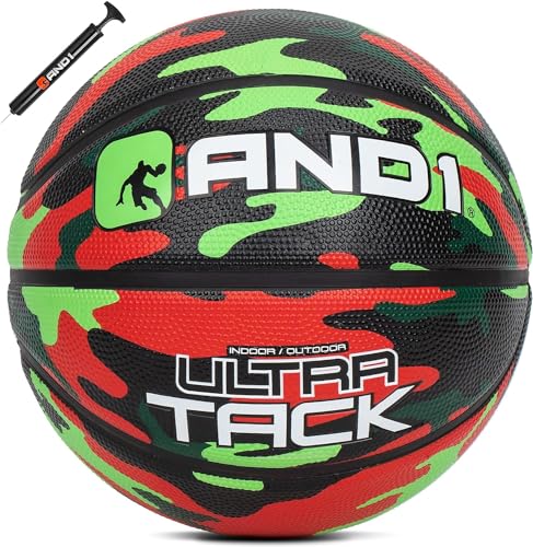 AND1 Ultra Grip Offizielle Vorschrift Größe 7 (74,9 cm) Gummi Deep Channel Construction Streetball, hergestellt für Indoor Outdoor Basketball Spiele von AND1