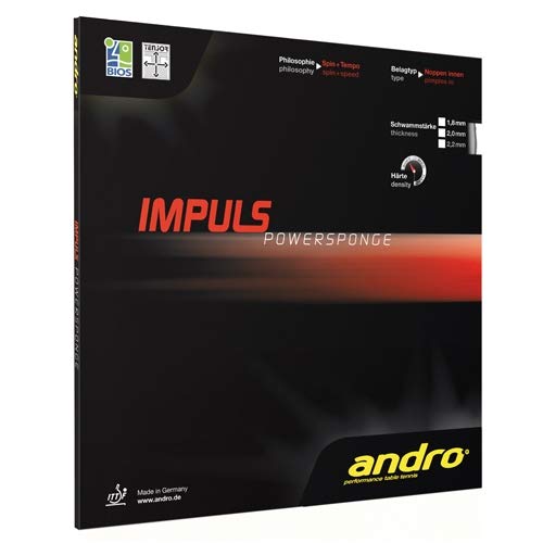 ANDRO Belag Impuls Powersponge Farbe 1,8 mm, schwarz, Größe 1,8 mm, schwarz von ANDRO