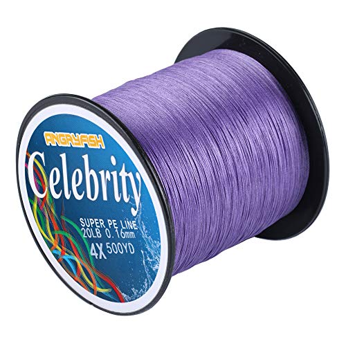 ANGRYFISH 4 Strands Super Strong Braided Fishing Line- Less Expensive -Zero Stretch -Small Diameter-Suitable for Novice Fishermen 300YD-Purple18LB von ANGRYFISH