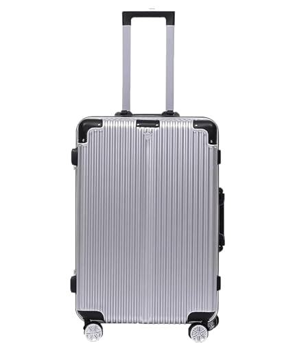 ANIIC Koffer & Trolleys Reisekoffer Handgepäck, Aufgegebenes Gepäck, Koffer Mit Rollen, Hartschalengepäck Mit Spinner-Rädern Handgepäck Koffer (Color : Silver, Size : 22inch) von ANIIC