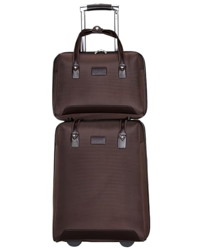 Koffer & Trolleys Reisekoffer 2-teiliges Koffer-Gepäckset Aus Oxford-Stoff, Boarding-Koffer Mit Rollen, Leicht Handgepäck Koffer (Color : A, Size : 20in) von ANIIC