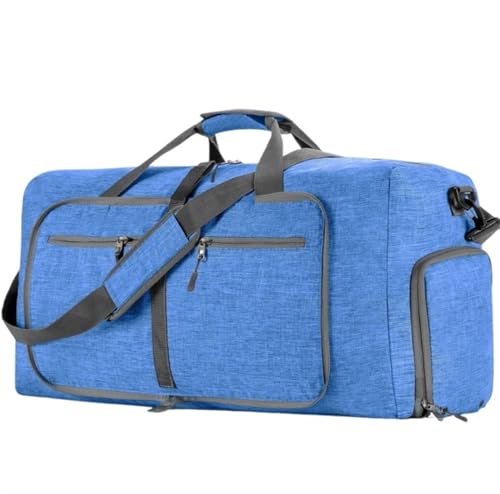 Reisetasche Sporttasche 24-Zoll-Kleidersack Mit Schuhfach, 2-in-1-Hängekoffer, Anzug, Wochenendtaschen Gym Tasche Reisetasche Damen (Color : Blue, Size : 63 * 29 * 35cm) von ANIIC