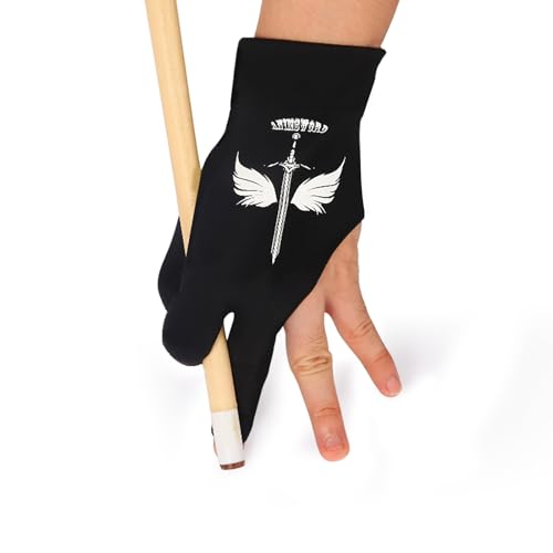 ANIMSWORD Atmungsaktive und bequeme Billard-Handschuhe, passt auf die linke oder rechte Hand, für Snooker-Queue-Sporthandschuhe von ANIMSWORD