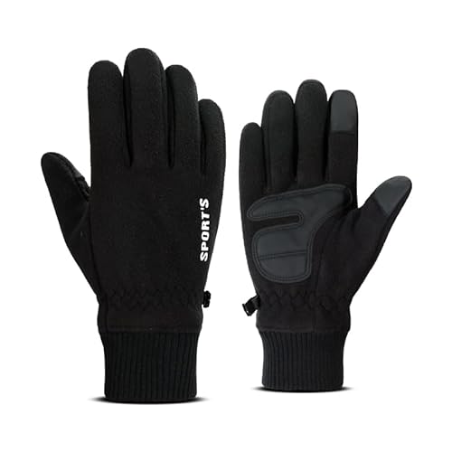 ANJMEICH Fahrradhandschuhe, Outdoor-Sport, warme Handschuhe, Touchscreen, Handyfreundlich (Damen, schwarz) von ANJMEICH