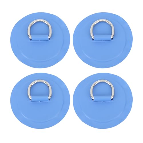 ANKROYU 4 Stück D-Ring-Patch, Edelstahl-D-Ring-Pad, rundes PVC-D-Ring-Patch für Kanu, Floß, Kajak, Kajak, Surfbrett, Stand-Up-Paddle-Board für Floß-Paddelbretter (Blue) von ANKROYU