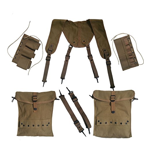 ANQIAO Replik des 2. Weltkriegs US Individuelle Kampfausrüstung Feldausrüstung Suspenders Cantles von ANQIAO