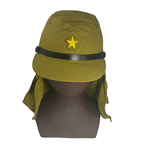 ANQIAO Repro WWII WW2 Japanischer Solider Hut und Klappe Hals Abdeckung Kappe 59 cm Dunkelgrau von ANQIAO