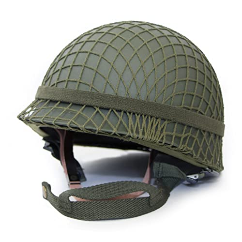 WWII US WW2 M1 Helm Stahlschale mit Netzbezug Kinnriemen von ANQIAO