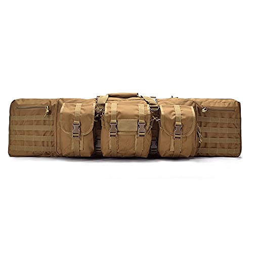 ANSNOW Taktischer Doppel-Karabiner-Koffer, Dual-Zwei-Gewehr-Tasche Für Waffenjagd, Schießen, Paintball/Sand/108Cm von ANSNOW