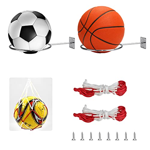 4 Stk Edelstahl Ballhalter Display Handbälle Ballständer für Basketball Fußball 