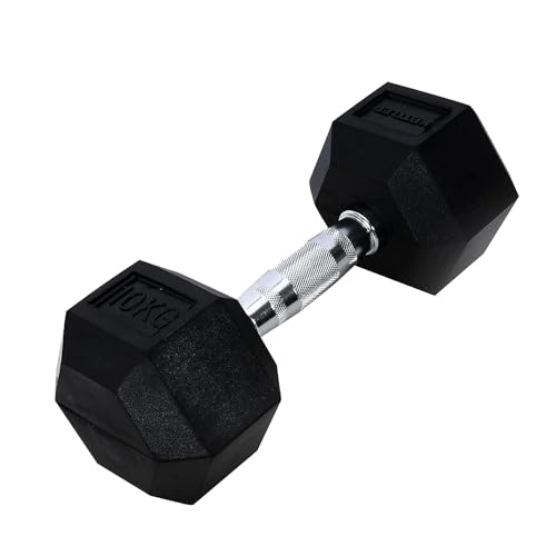 Ab. Hexagonal Dumbbell of 10kg (22LB) Includes 1 * 10Kg (22LB) Black Material : Iron with Rubber Coat Exercise, Fitness and Strength Training Weights at Home/Gym for Women and Men von ANYTHING BASIC