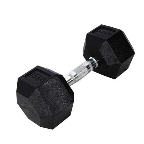 Ab. Hexagonal Dumbbell of 15kg (33LB) Includes 1 * 15Kg (33LB) Black Material : Iron with Rubber Coat Exercise, Fitness and Strength Training Weights at Home/Gym for Women and Men von ANYTHING BASIC