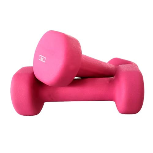 Ab. Neoprene Dumbbells of 2Kg (4.4LB) Includes 2 Dumbbells of 1Kg (2.2LB) | Pink | Material : Iron with Neoprene coat | Exercise and Fitness Weights for Women and Men at Home/Gym von ANYTHING BASIC