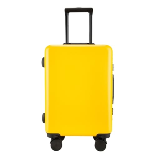 ANZHENGRQ Reisekoffer Trolley-Koffer mit Aluminiumrahmen, Universalräder, 24-Zoll-Trolley-Koffer, 26-Zoll-Koffer for Männer und Frauen Trolley (Color : Yellow, Size : 26IN) von ANZHENGRQ