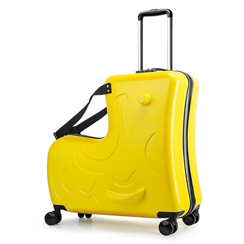 AOWEILA Kinder Gepäck Fahrt auf, Sonnengelb, 20-Inch Carry-On for Most Airlines, Scooter von AO WEI LA OW