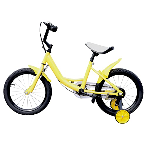 AOAPUMM 16 Zoll Kinderfahrrad Fahrrad Mountenbike Kinder Lauflernrad mit Stützräder für Jungen Mädchen (Gelb) von AOAPUMM