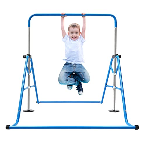 AOAPUMM Turnreck Gymnastik Kinder Garten Reck Reckanlage Turnstangen Horizontale Training Bar Trainingsgeräte Outdoor Fitness Höhenverstellbar (Blau) von AOAPUMM