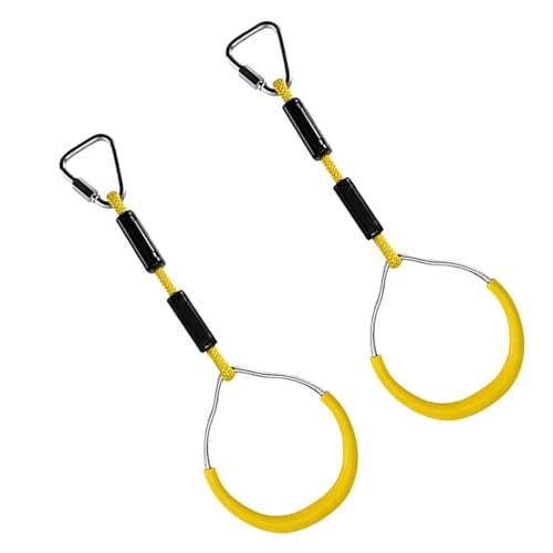 AOEGBY Gymnastikring 2 stücke Schaukel Gymnastic Ringe Outdoor Klettern Ring Hindernis Ring Klettern Ring Ring Ringe Schaukel Spielzeug Set Hinterhof Spielsets Turnringe (Color : Yellow) von AOEGBY