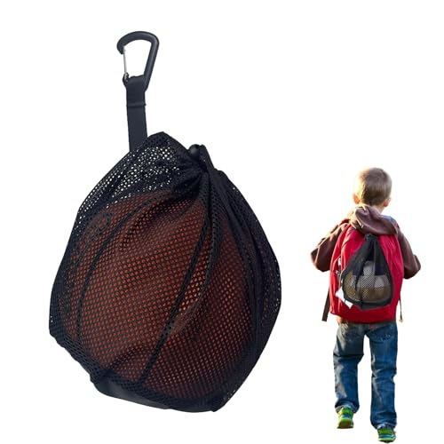 AONAYO Ballsack,Ballnetz 1 Ball,Ballnetz,Basketball Tasche Fußball Netzbeutel, Tragbare Sporttasche Für Kinder Und Erwachsene,Tragbare Faltbar Mit Kordelzug Für Fußball Tennis Kinder Erwachsene von AONAYO