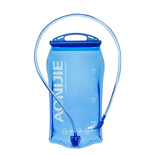 AONIJIE Faltbare 1L/ 1.5L/ 2L/3L Trinkblasen Wasserbeutel PEVA Hydratation Blasen für Camping Wandern Reiten und Klettern (1.5L) von AONIJIE