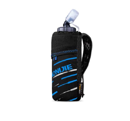 AONIJIE Handheld-Wasserflasche mit 500 ml abgeschrägtem Wasserflaschenhalter, Aufbewahrungstasche Trinkrucksack zum Wandern, RadfahrenCycl (Schwarz) von AONIJIE