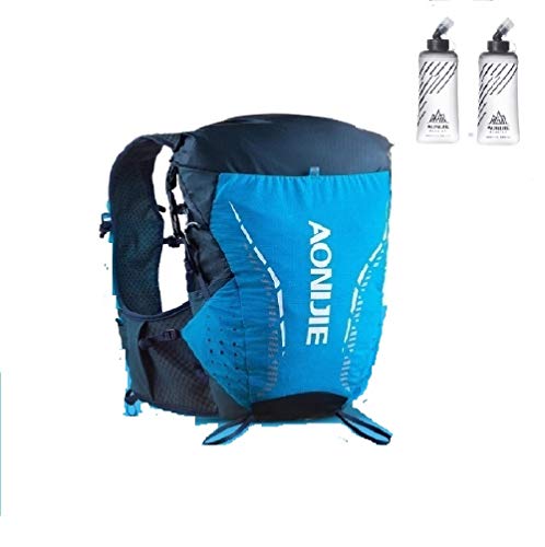 AONIJIE Radsport-Trinkrucksäcke, 18L Wanderrucksack zum Klettern, Laufsäcke im Freien (Blau+ 2 * 420 ml, M/L) von AONIJIE