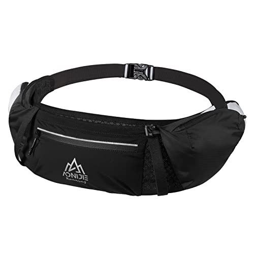 Running Hydration Belt Waist Pack, Aonijie Travel Trail Marathon Gym Workout Fitness Bag，Black/White (Schwarz) von AONIJIE