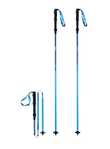 Trekkingstöcke faltbar, leicht, Aluminium Wanderstöcke, 110/120cm Ultraleicht für Walking Laufstöcke mit abnehmbarem Fuß, AONIJIE (blau, 120) von AONIJIE