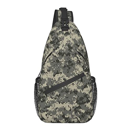 Damen Herren Sling Bag Anti-Diebstahl kompatibel mit Army Camouflage 3D Print2 Brusttasche Outdoor Schulterrucksack Umhängetaschen Causal Daypacks zum Wandern, Radfahren und Reisen von AOOEDM