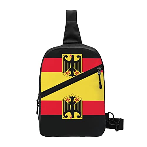 Deutschland Flagge Sling Bag Faltbare Brust Schulter Rucksack Bauchtasche Crossbody Taschen für Männer Frauen Reisen Wandern im Freien von AOOEDM