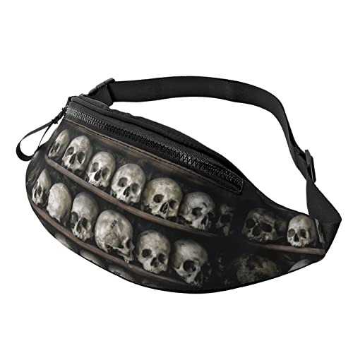 Fanny Packs Skulls Head Bones Death Skull Men Sport Zipper Phone Bag von AOOEDM