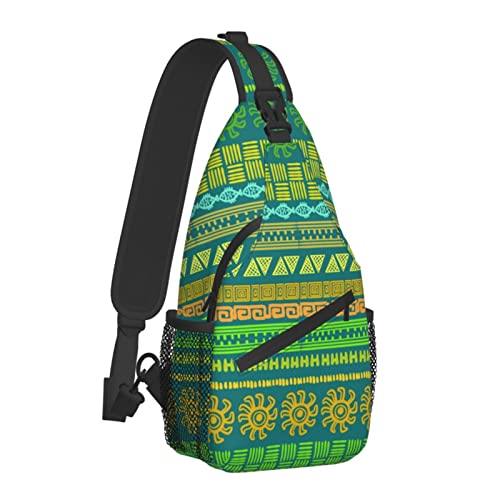 Geometrisches Muster im afrikanischen ethnischen Stil Umhängetasche für Damen und Herren, Crossbody-Schultertaschen, lässiger Sling-Rucksack, Brusttasche, Reisen, Wandern, Tagesrucksack für den Außenb Geometrisches Muster im afrikanischen ethnischen Stil Umhängetasche für Damen und Herren, Crossbody-Schultertaschen, lässiger Sling-Rucksack, Brusttasche, Reisen, Wandern, Tagesrucksack für den Außenb von AOOEDM
