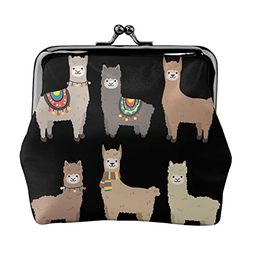 Kleine Geldbörse mit Lama- und Alpaka-Aufdruck, Ledertasche mit Kussverschluss, Geldbeutel zum Wechseln, Geschenke für Männer und Frauen Kleine Geldbörse mit Lama- und Alpaka-Aufdruck, Ledertasche mit Kussverschluss, Geldbeutel zum Wechseln, Geschenke für Männer und Frauen von AOOEDM