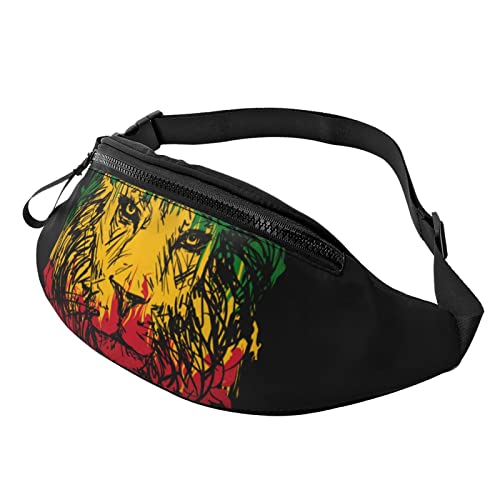 Rasta Lion Große Bauchtasche für Männer, Geschenke für Sport, Training, Reisen, Laufen, lässige Gürteltasche Rasta Lion Große Bauchtasche für Männer, Geschenke für Sport, Training, Reisen, Laufen, lässige Gürteltasche von AOOEDM