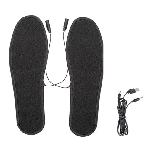 USB-beheizte Schuheinlagen, Fuß, warme Socken-Pad, Matte, elektrisch beheizbare Einlegesohlen, waschbar, warme Thermo-Einlegesohlen, 30-40 m, Schuheinlagen für Damen von AOOOWER