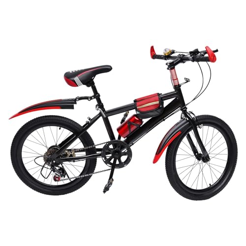 AOOUNGM Mountainbike 20 Zoll Fahrräder Stoßdämpfung Kohlenstoffstah Schaltung Mountainbike Geeignet für Erwachsene,Rot von AOOUNGM