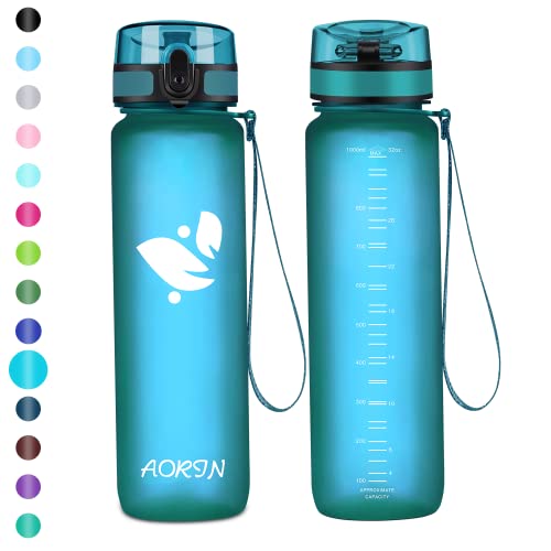 AORIN Trinkflasche - 1000ml - Wasserflasche BPA-Frei & Tritan Auslaufsicher Sportflasche, Erwachsene,Trinkflasche Kinder, Fitness,Laufen,Yoga,Fahrrad,Outdoor von AORIN