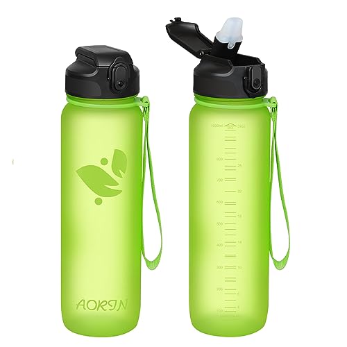 AORIN Trinkflasche mit Strohhalm, 750ml Trinkflasche Kinder BPA Frei, Tritan Auslaufsicher Wasserflasche, Geeignet für Sport, Fitness, Laufen, Yoga, Fahrrad, Outdoor von AORIN