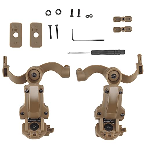 Multi-Angle Rotation Helmet Rail Adapter, Shooting Headset Bracket Kit for Tactical Headset Fit OPS Core ARC and Team Wendy M-LOK Rail von AOTUMUT