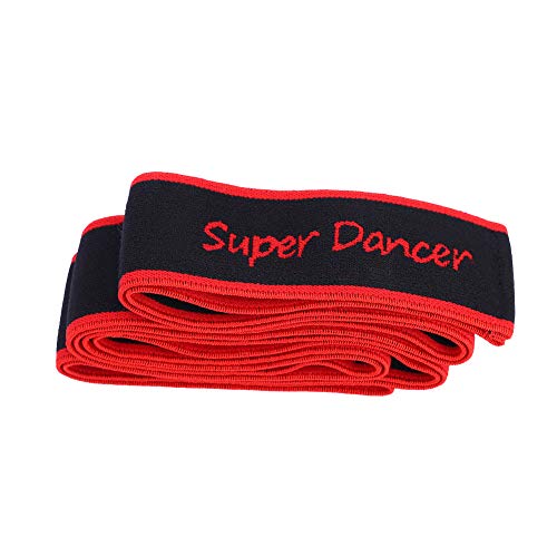 Yoga-Elastikband, Fitness-Stretchgurt für Ballett, Yoga, Tanz oder Gymnastik, Training für, Baton Twirling Dancing Streamer (Rot) von AOWINHIT