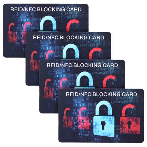 4 Stück RFID-blockierende Karten, kontaktlose NFC, Kreditkarte, Reisepass, Blocker, Diebstahlschutz, RFID-Blockierkarte für Männer und Frauen, Typ 3, Modern von AOZBZ