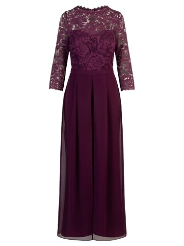 APART Abendoverall mit Spitzentop und weitem Bein, dunkel lila, 42 von APART Fashion