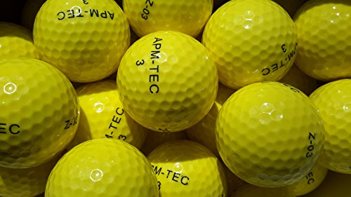 4 Golfbälle, gelb, NEU, Turnierqualität, 432 Dimple APM-TEC Z-03 von APM-TEC