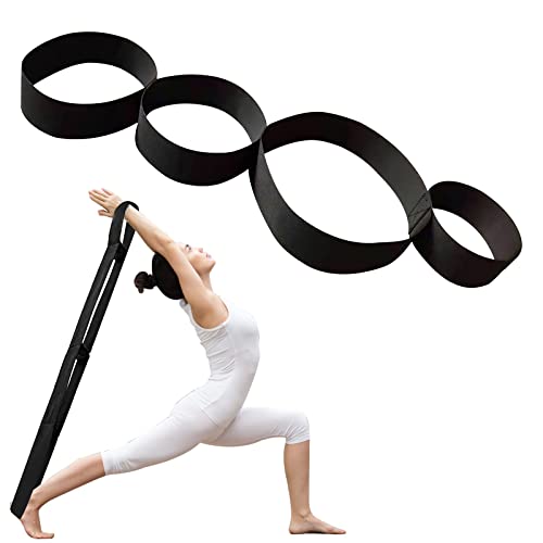 APOMOONS Yoga Band 4 Schlaufen - Dehnungsband Stretching & Yogagurt für Yoga Pilates & Faszien Training, Erleichterte Dehnhilfe & Nachhaltige Schmerztherapie, 100% Baumwolle lange Übungsschlaufe, 96cm von APOMOONS
