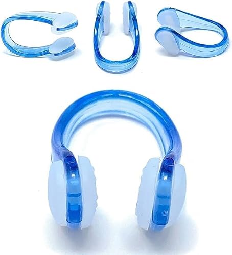 AQASKIN Schwimmnasenklammer - Schwimmbadnasenklammer - Wassersport - Nasenklammer für Kinder und Erwachsene - Unisex - Synchronschwimmen - Farbe Blau - Packungsmenge: 1 Stück von AQASKIN