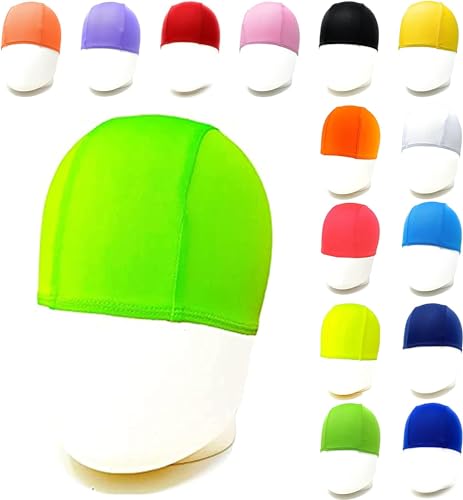 Professionelle Schwimm-Kopfhörer aus Polyester, einfarbig, Mengenrabatte, Unisex, Schwimmbekleidung, Menge Packungen von 50 – 100 – 250 – 500 – 1000 Stück (Fluo grün, Menge 50 Stück) von AQASKIN